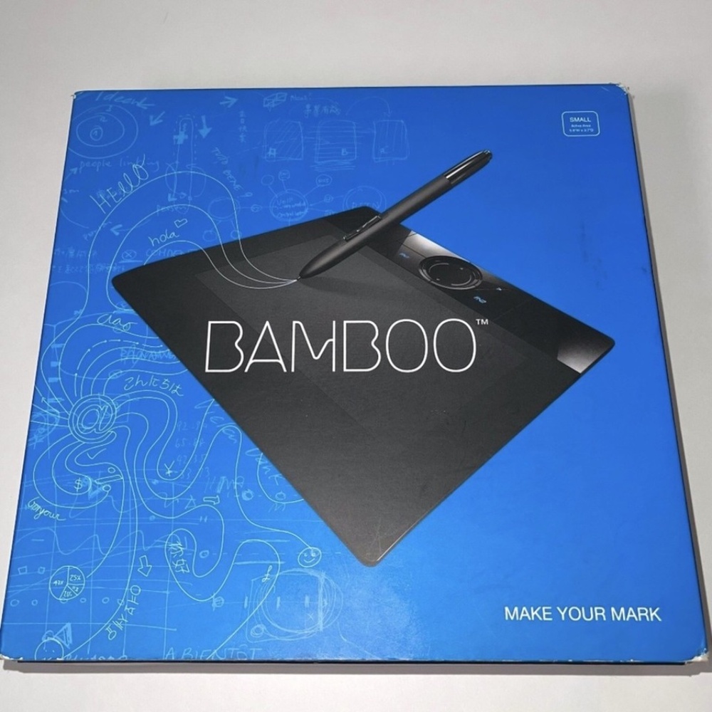 Pre-Owned Wacom Bamboo Make Your Mark Drawing Tablet Adapter Small MTE450 Black